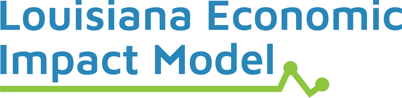 louisiana economic impact model logo blue and green