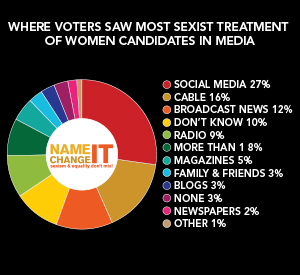 A pie chart of sexist attitude towards women candidates in media