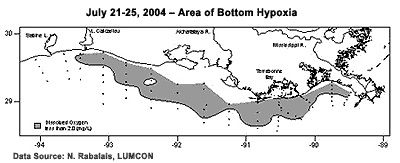 Image: Map of Area of Bottom Hypoxia