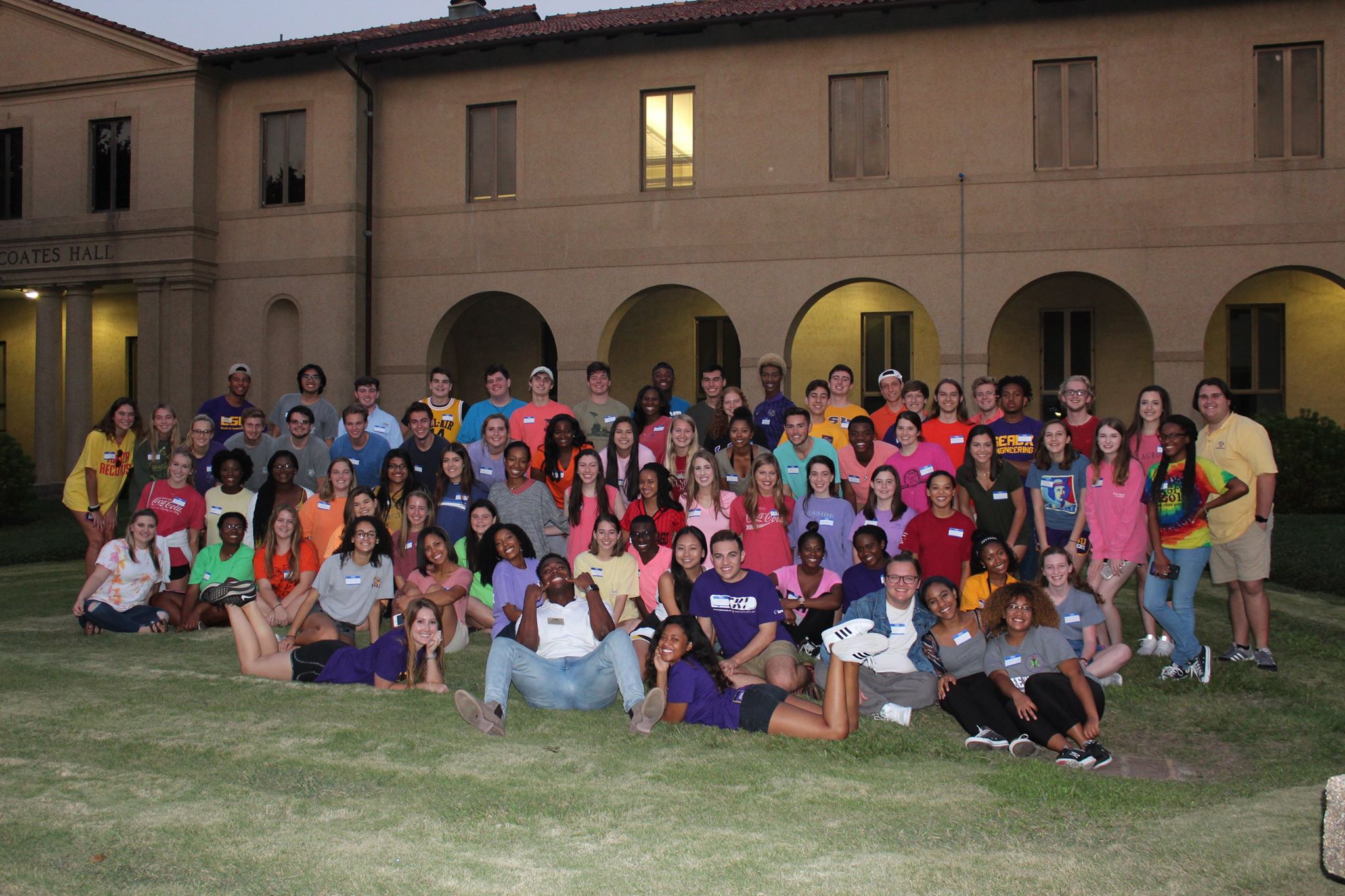 2017 freshman council group photo in the quad