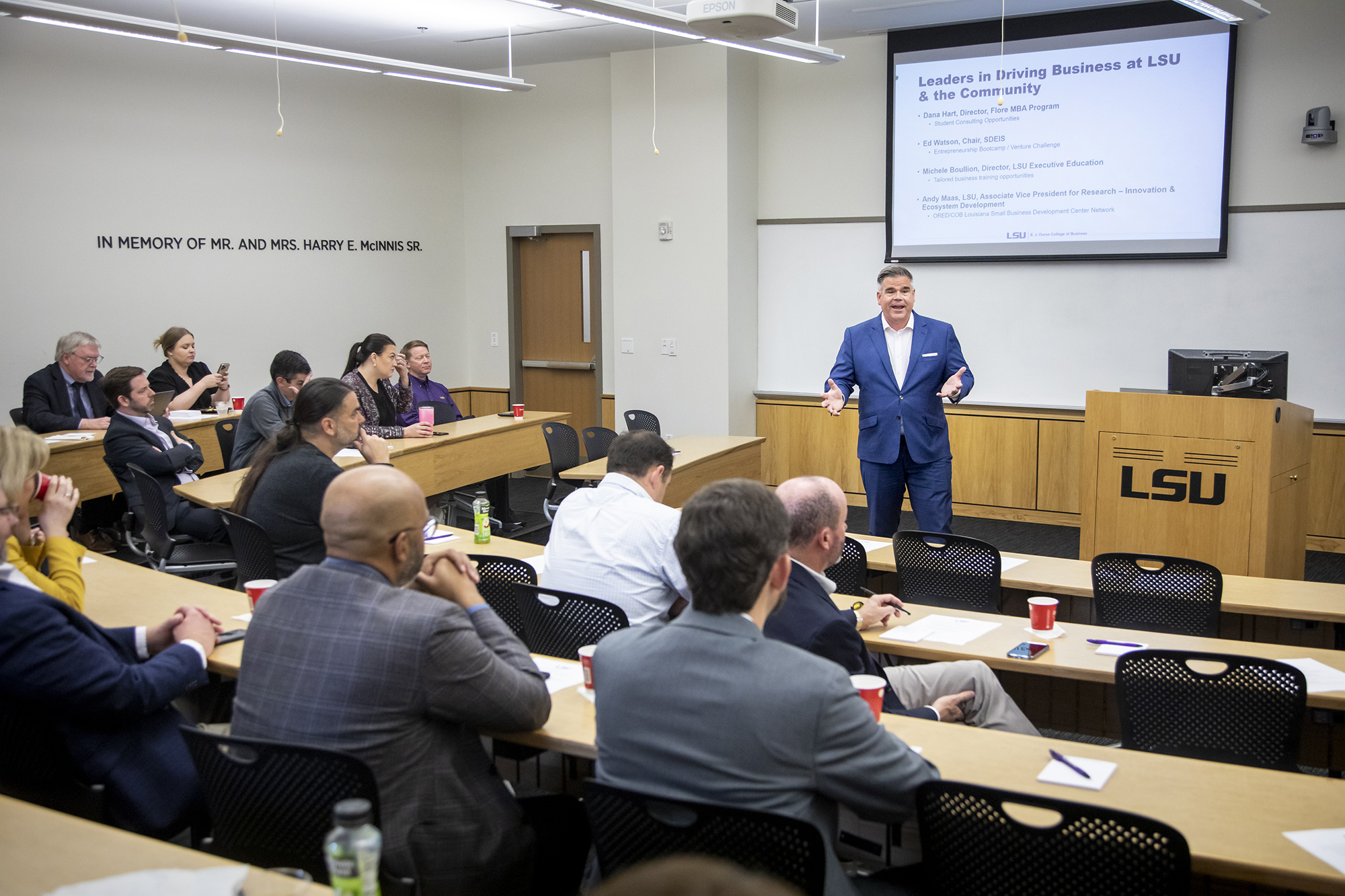 The BRAC group visited LSU's E. J. Ourso College of Business, which took the opportunity to showcase the extensive range of academic and development programs.