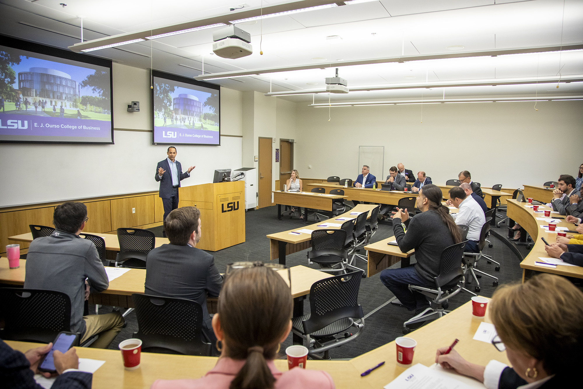 The BRAC group visited LSU's E. J. Ourso College of Business, which took the opportunity to showcase the extensive range of academic and development programs.