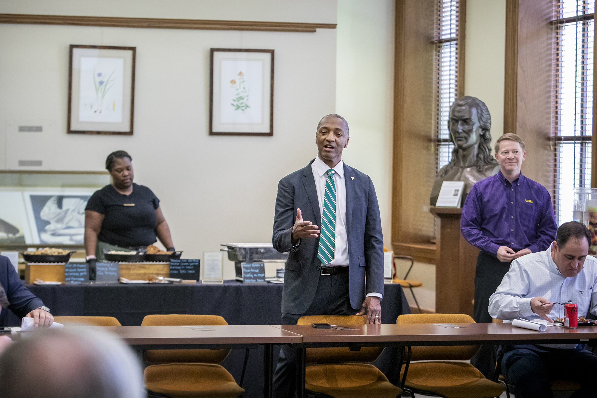 The BRAC group's visit concluded at Hill Memorial Library.