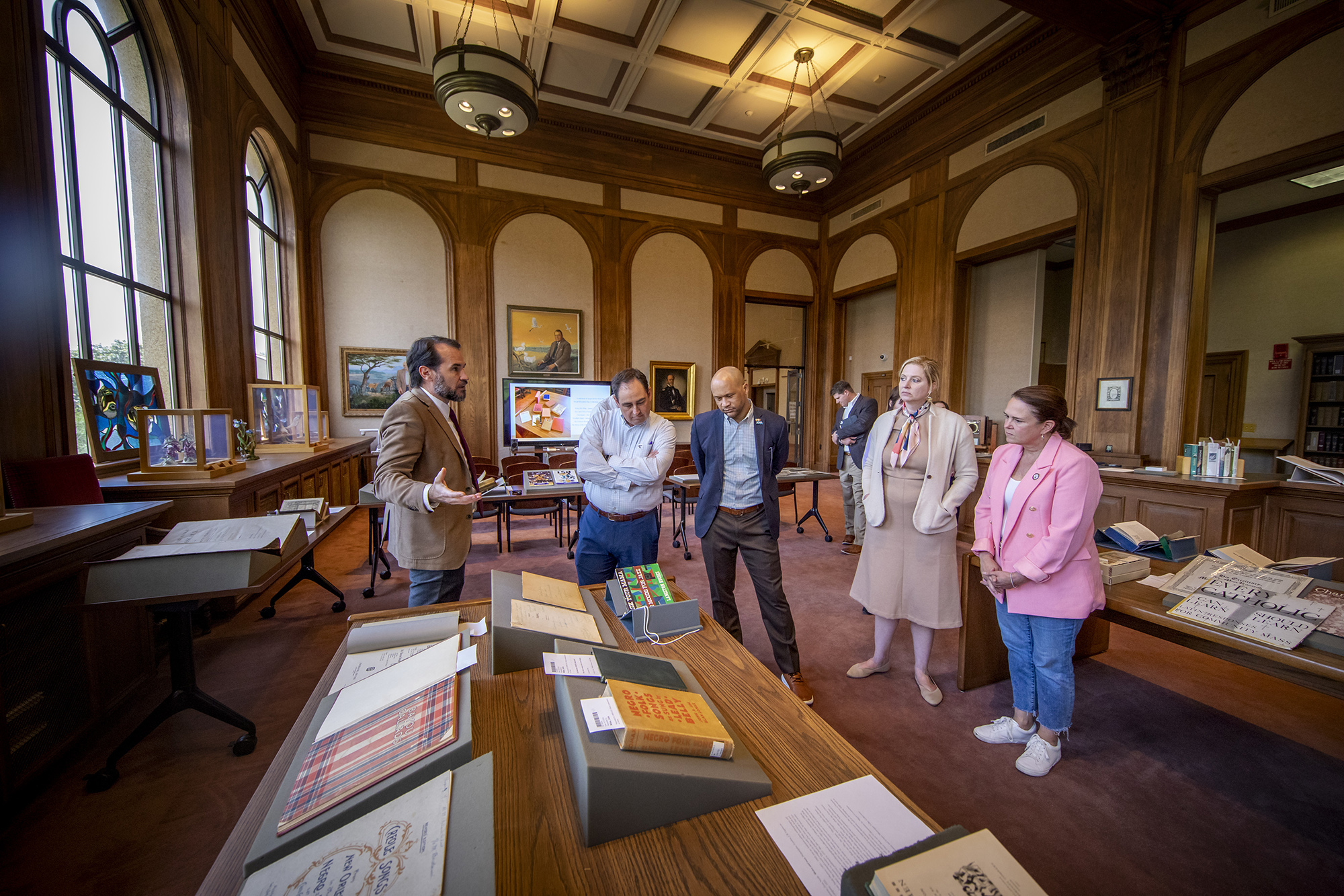 The BRAC group's visit concluded at Hill Memorial Library.