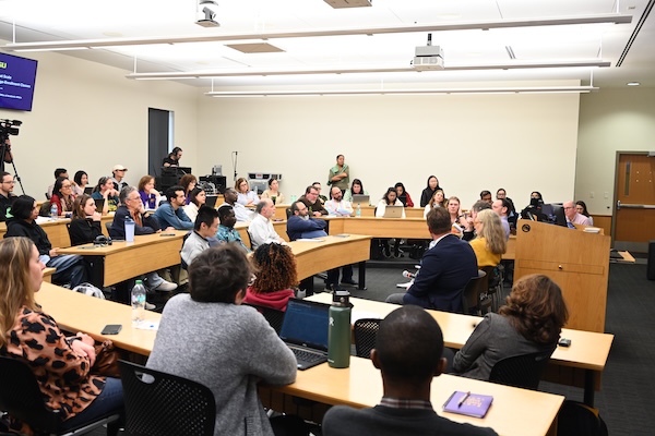 Audience at faculty panel