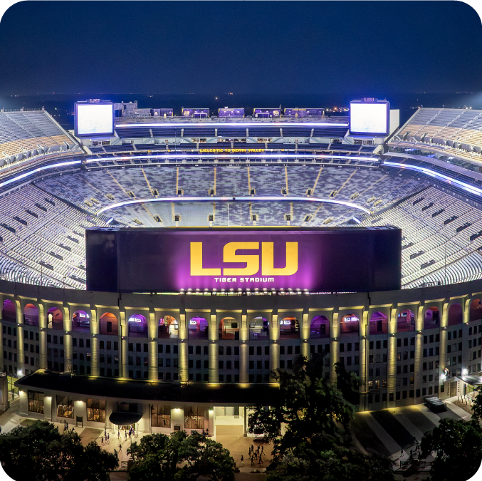 Tiger Stadium at night