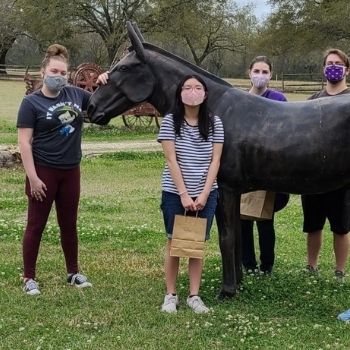 students with horse