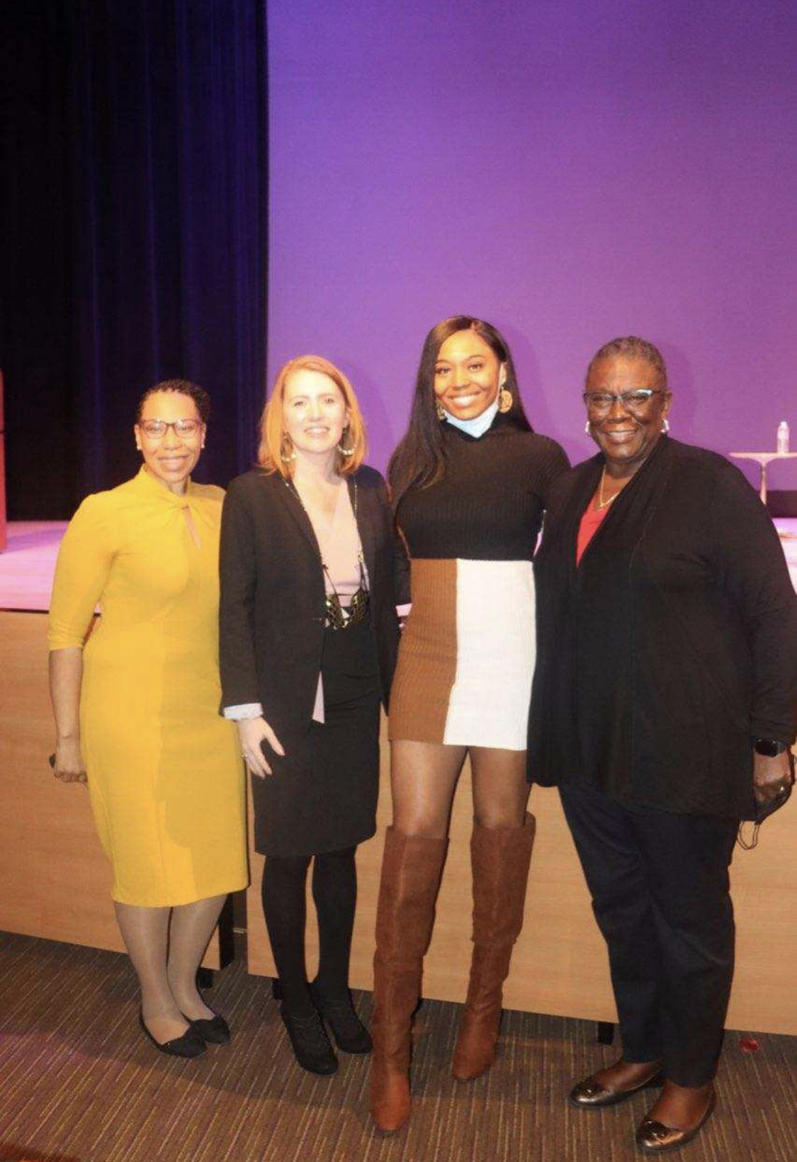 Monica Guient, Amanda Martin, Kayla Benton, and Gina E. Eubanks at the MLK Humanitarian Award presentation.