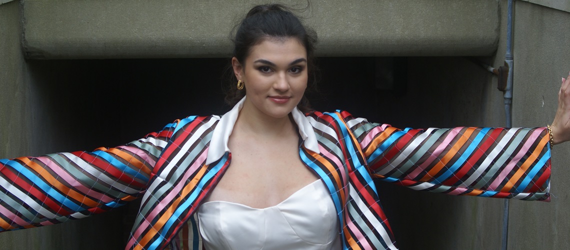 student standing in doorway