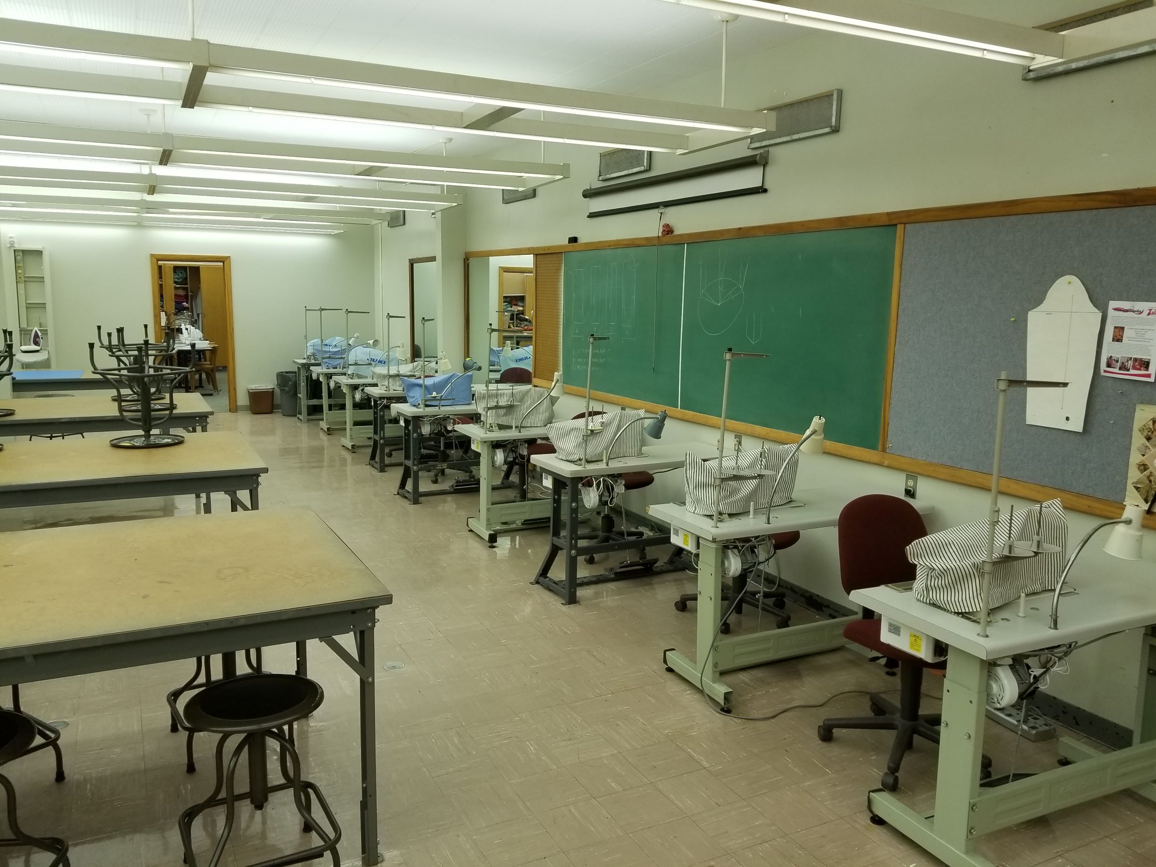 Production lab with sewing machines
