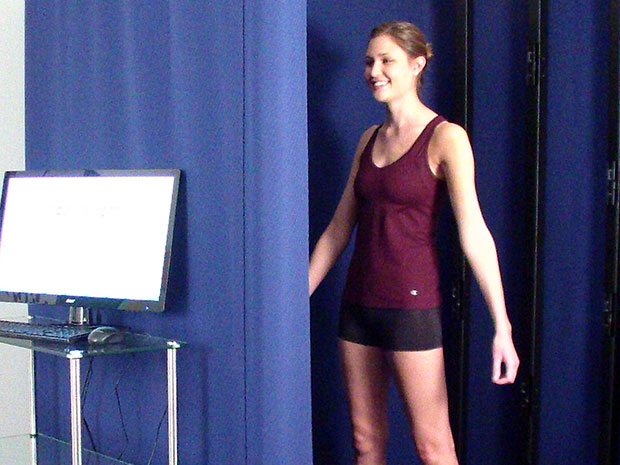 Person standing in body scanner