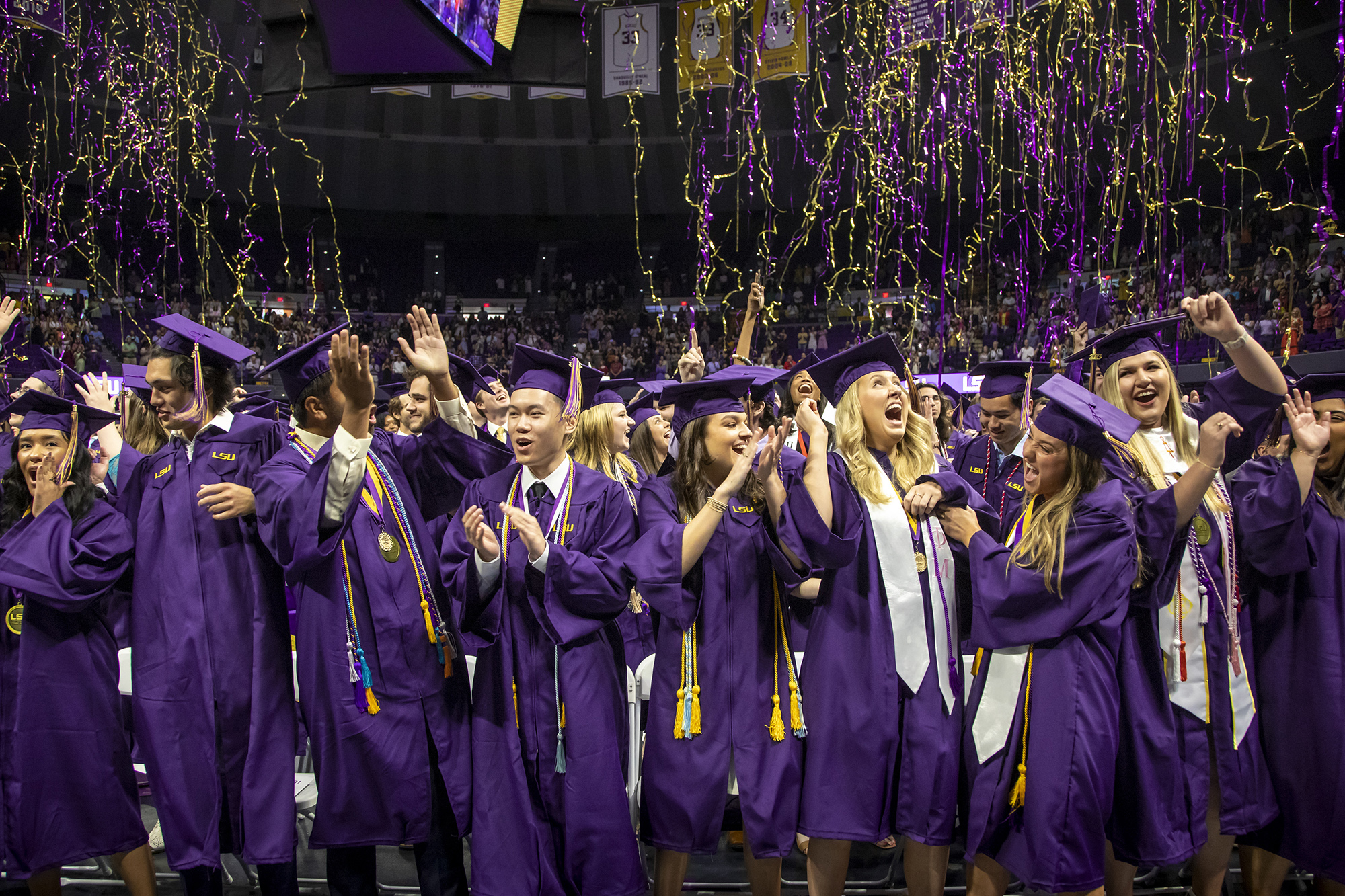 An Honors College graduate during LSU's spring commencement