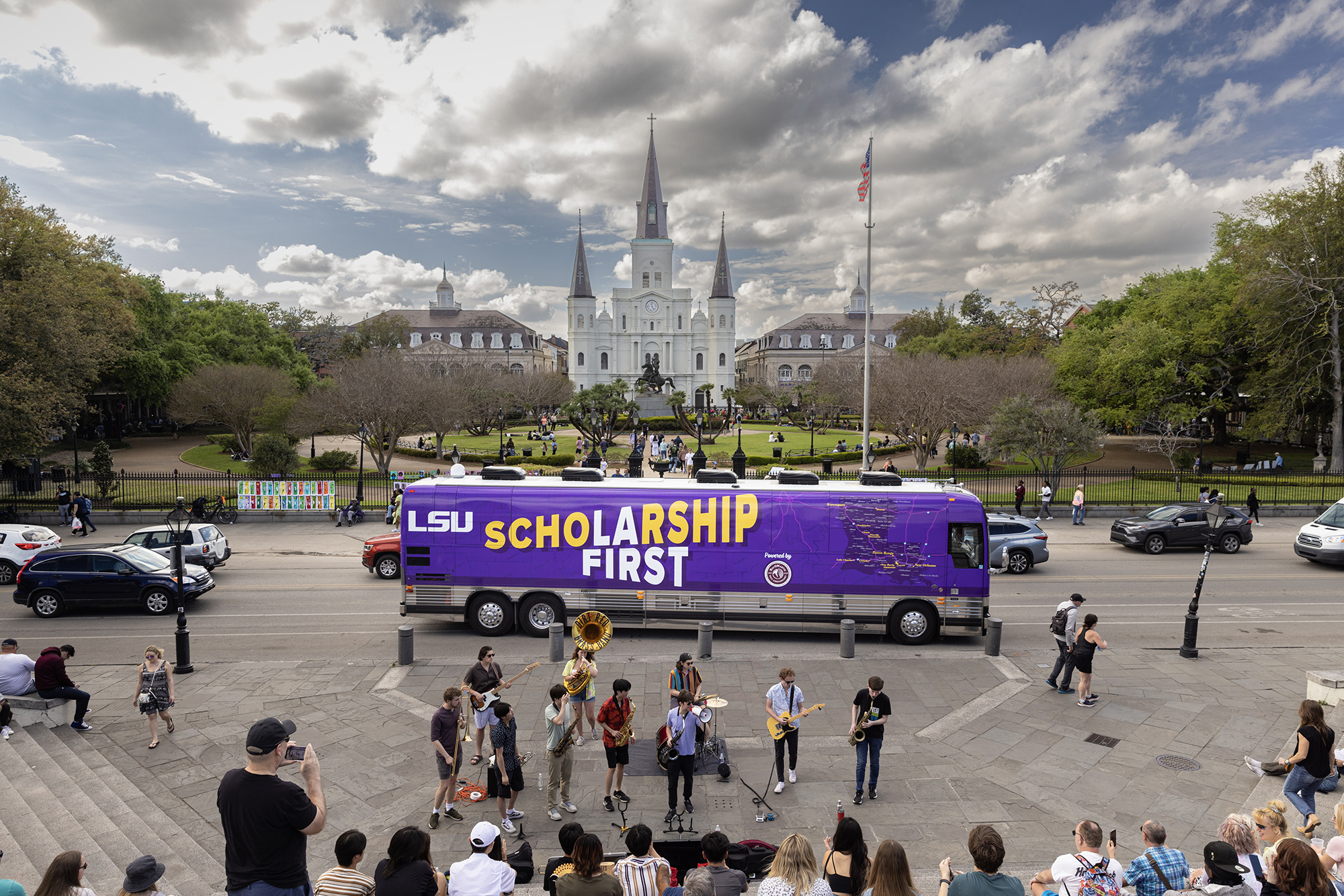 Scholarship First tour bus in New Orleans