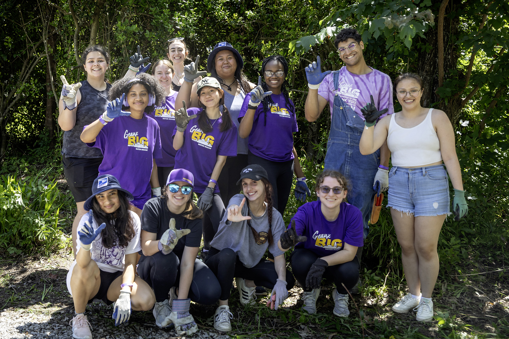 Group photo of students at Geaux Big service day
