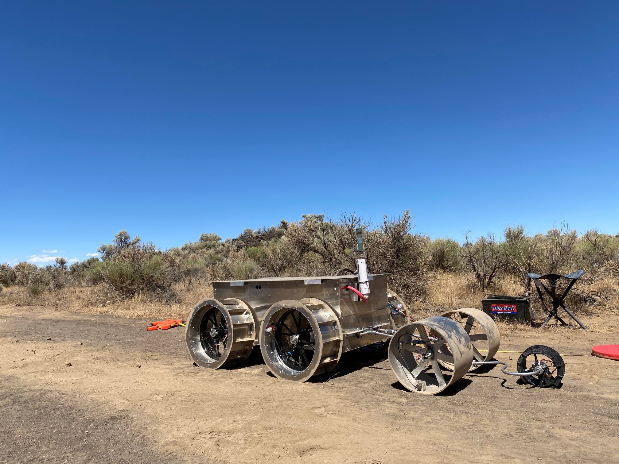 LSU's rover was successfully tested at NASA facilities under soil conditions similar to the moon and Mars.