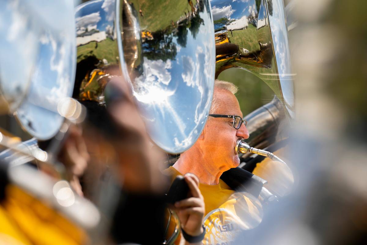 Kent Broussard plays the tuba