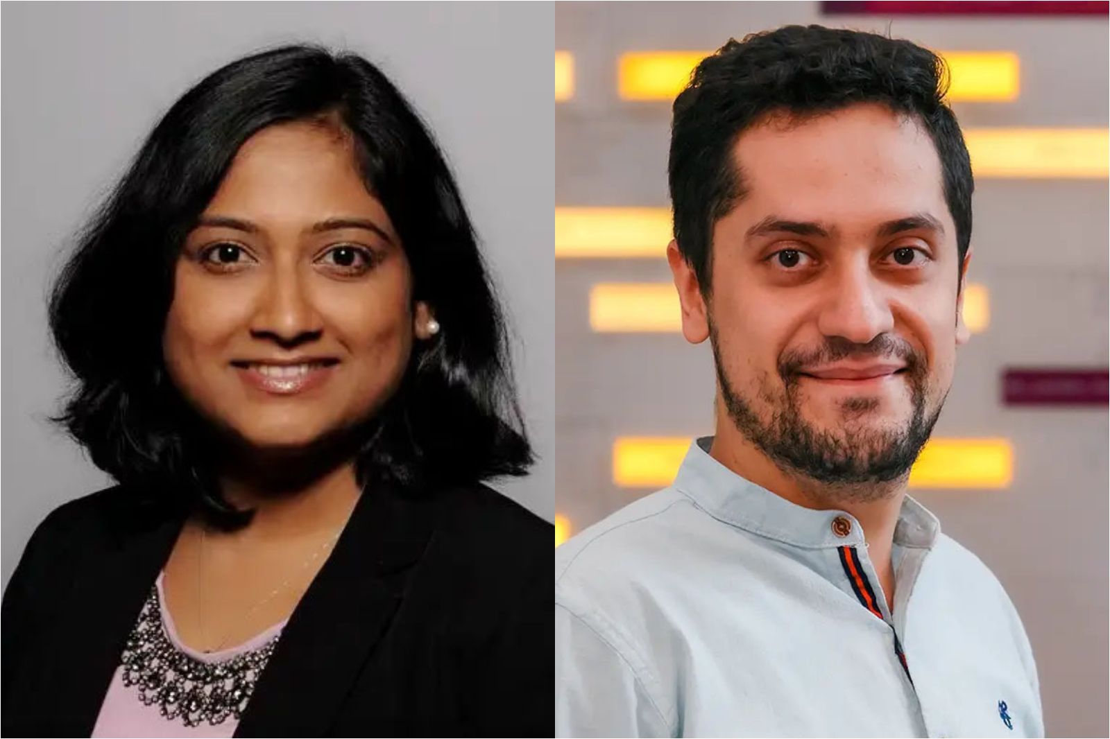 Portaits of Bijoyaa Mohapatra and Reza Ghaiumy Anaraky