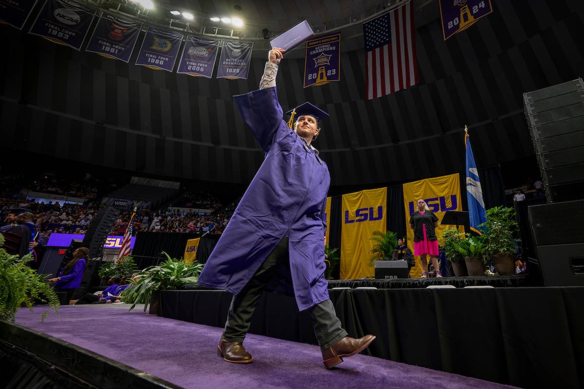 LSU graduate receives his diploma at spring 2026 commencement