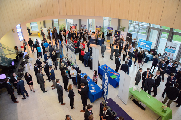 Attendees at CIA recruiter night from above.