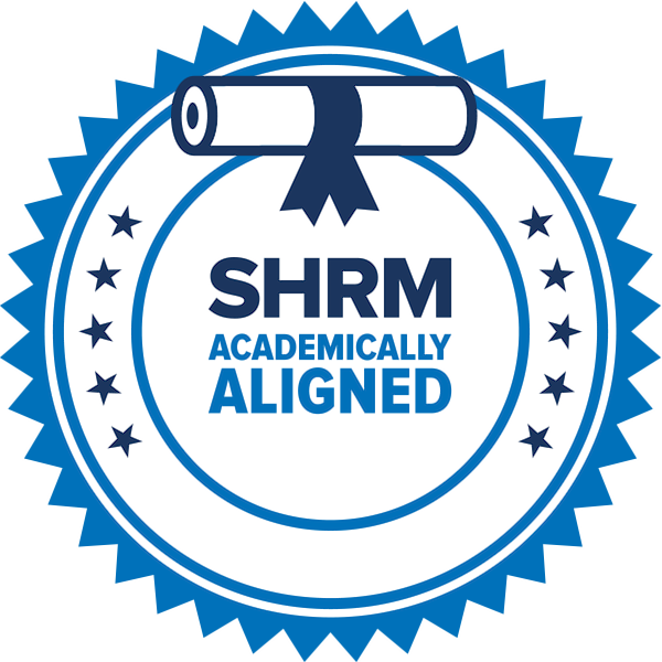 SHRM Academically Aligned logo in a blue crest