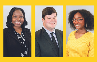 Three business students in LSU Leadership 2024 Cohort