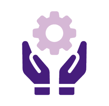 hands holding up a gear