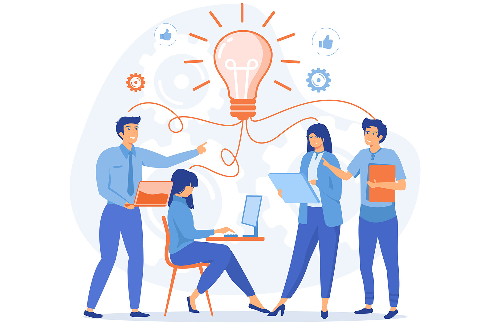 cartoon of researchers collaborating