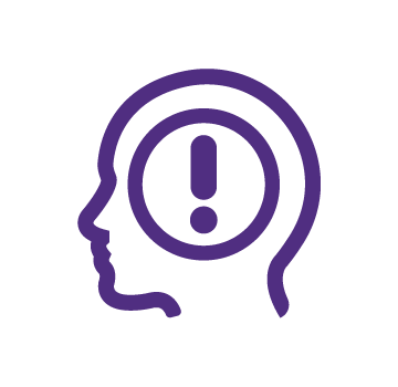 stylized graphic of a human head showing strong emotions