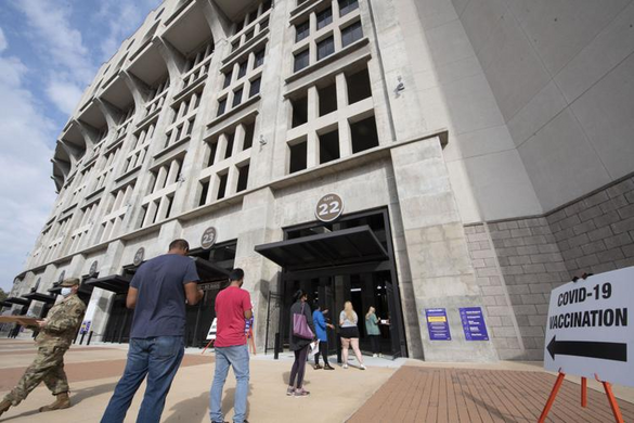 COVID-19 vaccination site at Tiger Stadium