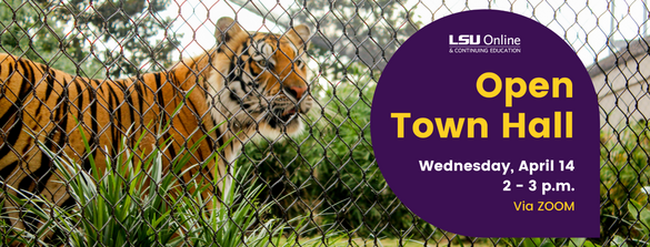 Online & Continuing Education semi-annual Open Town Hall, April 14 from 2 - 3 p.m.