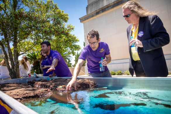 LSU researchers lead a demonstration of coastal technology