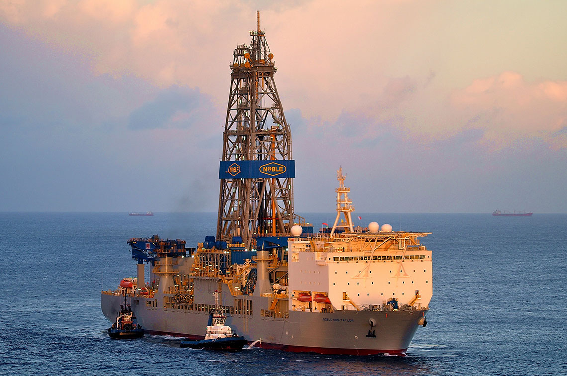 A drilling ship