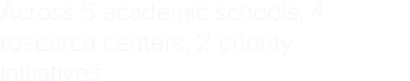 Across 5 academic schools, 4 research centers, 2 priority initiatives