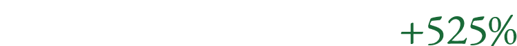  +525%