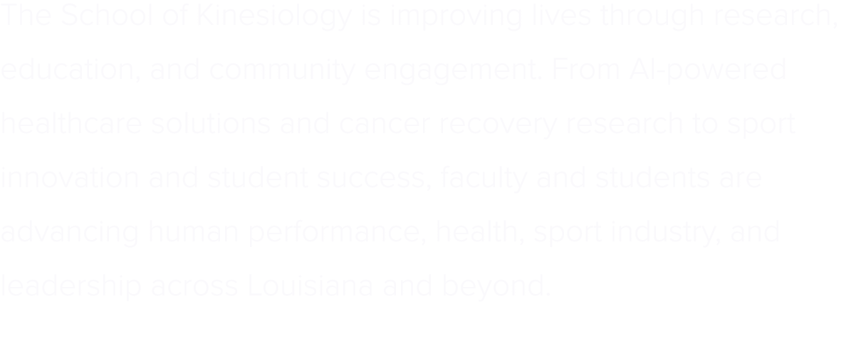The School of Kinesiology is improving lives through research, education, and community engagement. From AI powered h...