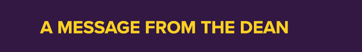 a message from the dean