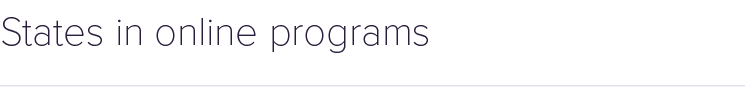 States in online programs 