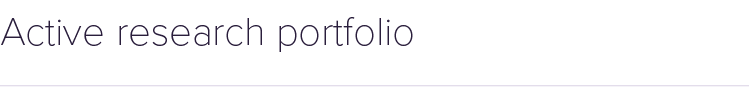 Active research portfolio