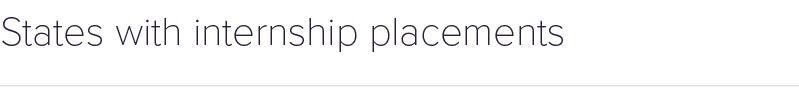States with internship placements 