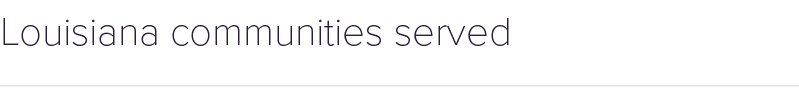 Louisiana communities served