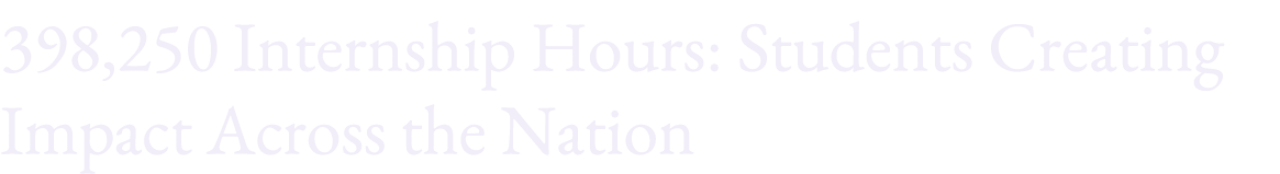 398,250 Internship Hours: Students Creating Impact Across the Nation