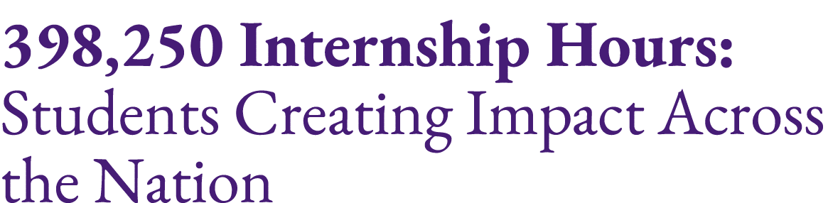 398,250 Internship Hours: Students Creating Impact Across the Nation