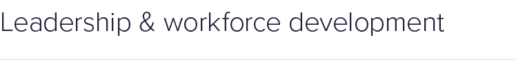 Leadership & workforce development
