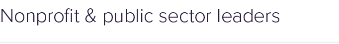 Nonprofit & public sector leaders