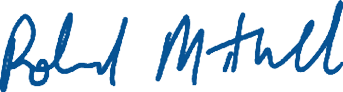 A blue handwritten signature with cursive letters. Description generated by AI