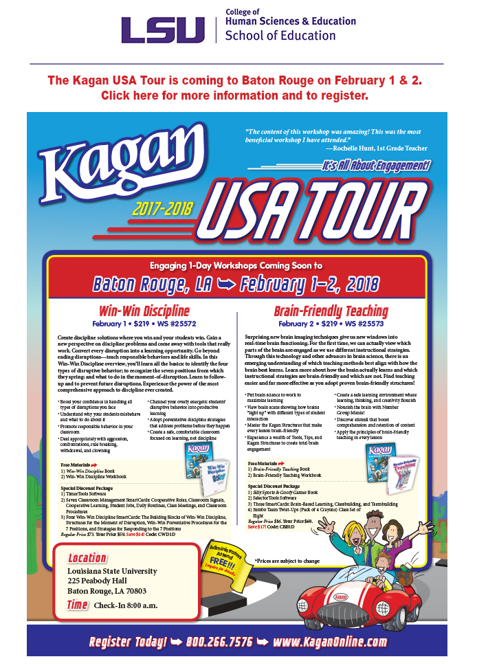 Flyer for Kagan USA Tour