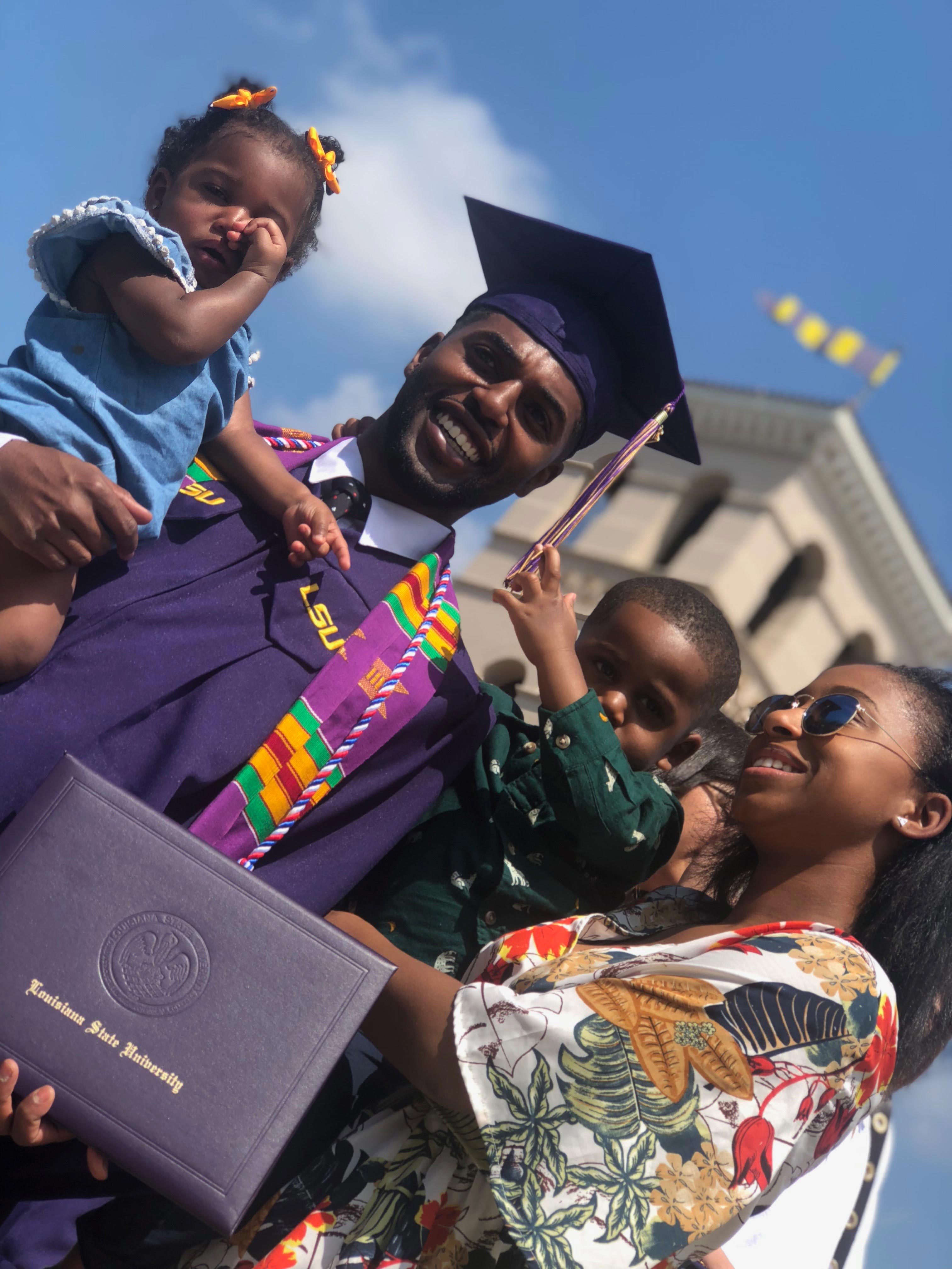 Calvin Barnaby's family at graduation