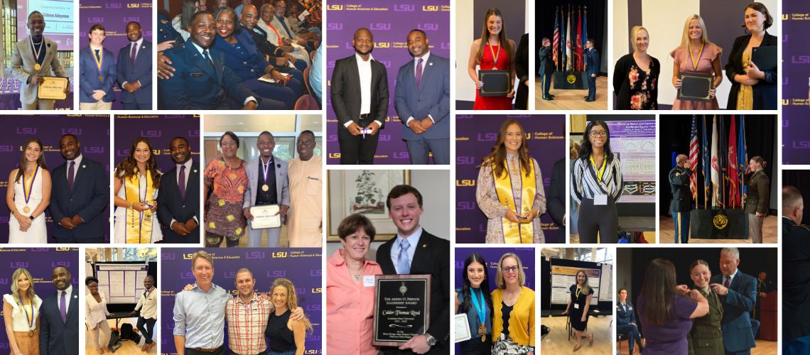 photos of award recipients with their families and friends