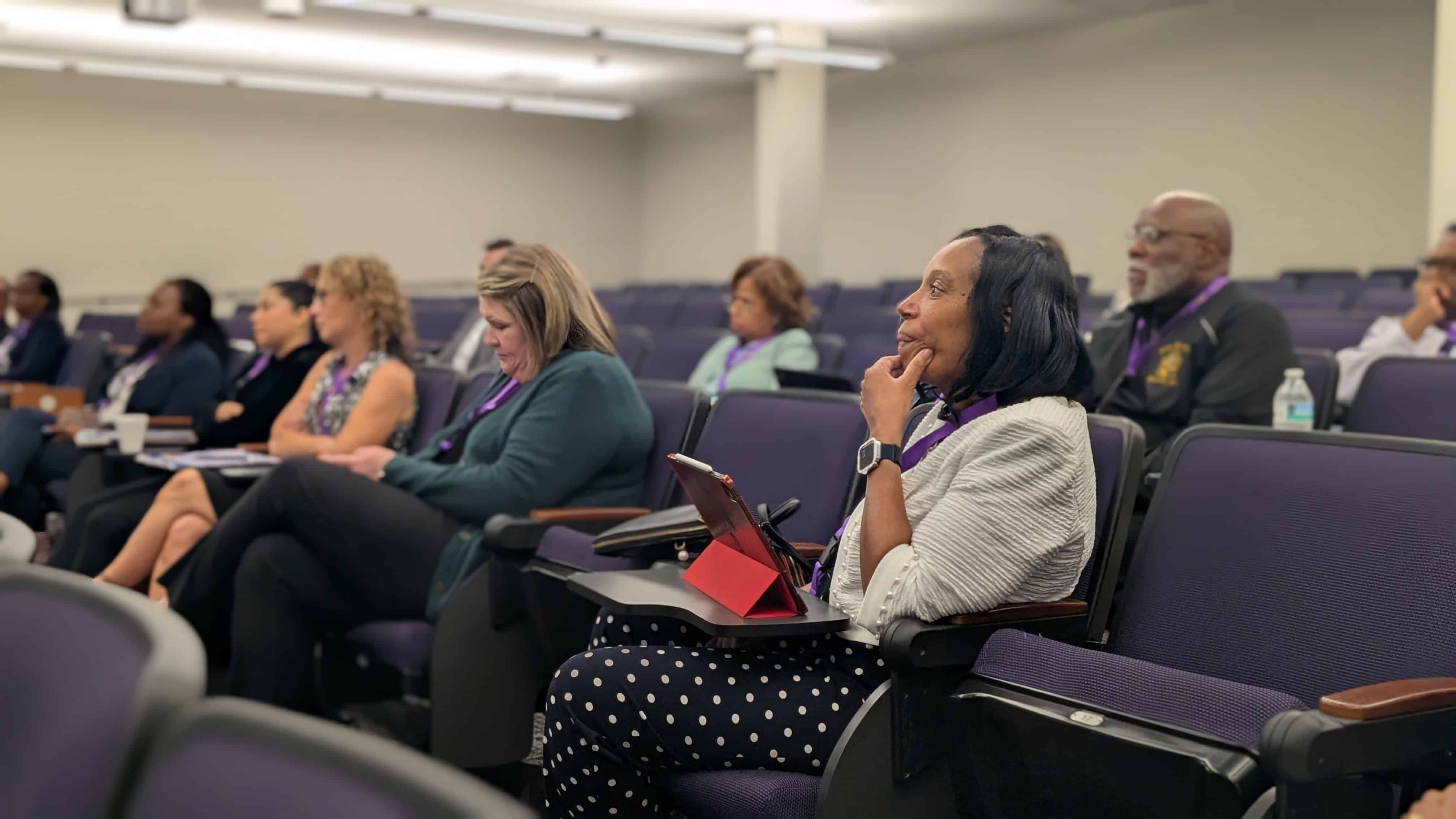 Group session of the Research to Results summit in the Huey P. Long Field House