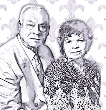 Lutrill and Pearl Payne in Purple sketch format
